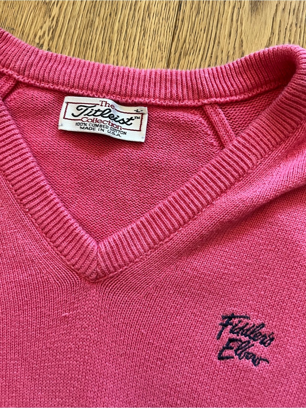 Titleist Collection Fiddlers Elbow Golf Sweater Womens Large L Pink V-Neck USA